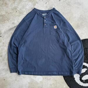 Y2K Carhartt Blue Henley Longsleeve Shirt